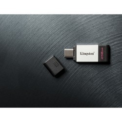 USB Flash (флешка) Kingston DataTraveler 80 128Gb (серебристый)