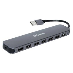 Картридер/USB-хаб D-Link DUB-H7/E1A (серый)
