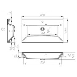 Умывальник BelBagno Marino BB900/450LVMRPR