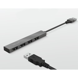 Картридер / USB-хаб Trust Halyx Aluminium 4-Port Mini
