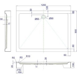 Душевой поддон Royal Bath HP 120x90