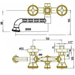 Душевая система Bronze de Luxe Royal 10121PF