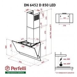Вытяжка Perfelli DN 6452 D 850 BL LED