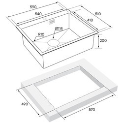 Кухонная мойка Paulmark Isar 590x510