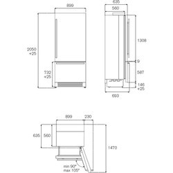 Встраиваемый холодильник Bertazzoni REF90PIXL