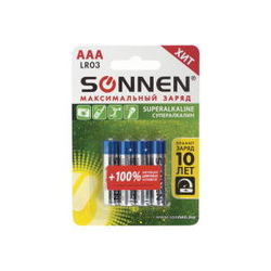 Аккумулятор / батарейка SONNEN Super Alkaline 4xAAA