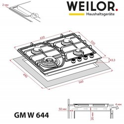 Варочная поверхность Weilor GM W 644 BL