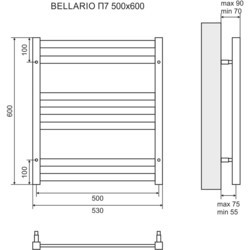 Полотенцесушитель Lemark Bellario E 500x600