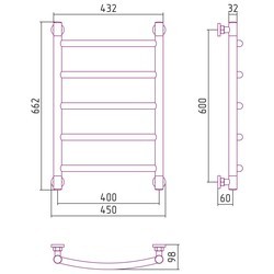 Полотенцесушитель Sunerzha Galant Plus 400x600 (белый)