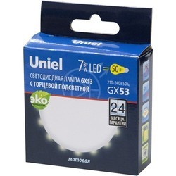 Лампочка Uniel LED-GX53-7W/3000K+3000K/GX53/FR PLB02WH