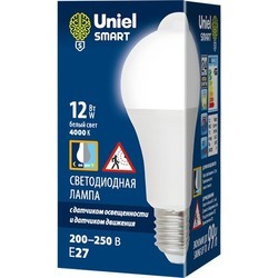 Лампочка Uniel LED-A60-12W/4000K/E27/PS+MS PLS10WH