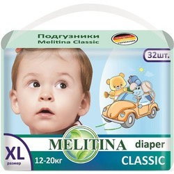 Подгузники Melitina Classic Diapers XL / 32 pcs