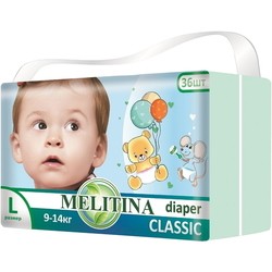 Подгузники Melitina Classic Diapers L