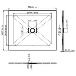 Душевой поддон WasserKRAFT Elbe 120x100 74T10