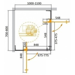 Душевая кабина Cezares Slider AH2 110x80