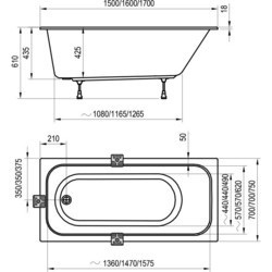 Ванна Ravak Chrome Slim 170x75 (хром)