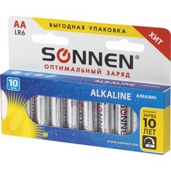 Аккумулятор / батарейка SONNEN Alkaline 10xAA