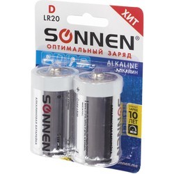 Аккумулятор / батарейка SONNEN Alkaline 2xD