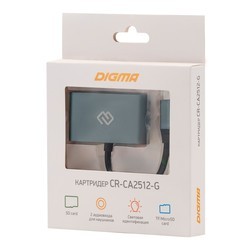 Картридер / USB-хаб Digma CR-CA2512 (серебристый)