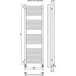 Полотенцесушитель Terminus Aurora 400x1390