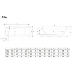 Ванна Radaway Mia 150x70 WA1-50-150x070U