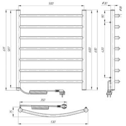 Полотенцесушитель LARIS Classic E CHK P7 L 500x600