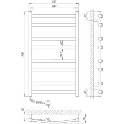 Полотенцесушитель LARIS Grand E CHK P8 L 500x900