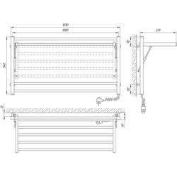 Полотенцесушитель LARIS Classic Horizont Shelf E P8 R 1000x500