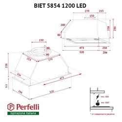 Вытяжка Perfelli BIET 5854 BL 1200 LED
