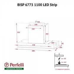 Вытяжка Perfelli BISP 6773 BL 1100 LED Strip