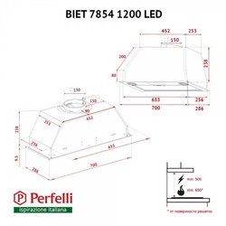 Вытяжка Perfelli BIET 7854 BL 1200 LED
