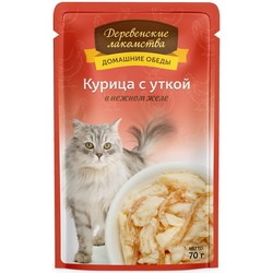 Корм для кошек Derevenskie Lakomstva Jelly Chicken Duck 0.84 kg
