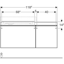 Тумба под умывальник Geberit Citterio 120 L 500562JI1