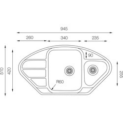 Кухонная мойка TopZero Lotus LTL945.510.15.GT8K