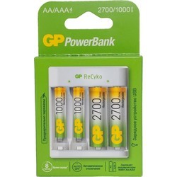 Зарядка аккумуляторных батареек GP E411 + 2xAA 2700 mAh + 2xAAA 1000 mAh