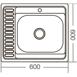 Кухонная мойка Zerix 60x60 0.4/160 R Z6060R-04-160E