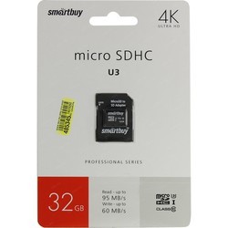 Карта памяти SmartBuy microSDHC Pro U3