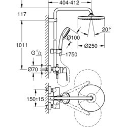 Душевая система Grohe Tempesta Cosmopolitan System 250 26673000