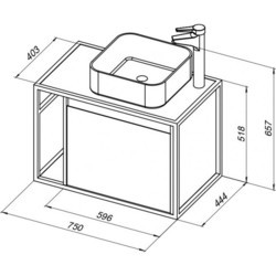 Тумба под умывальник AQUANET Nova Lite Loft 75 R 00261649