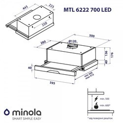 Вытяжка Minola MTL 6222 BL 700 LED