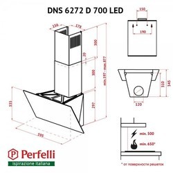 Вытяжка Perfelli DNS 6272 D 700 WH LED