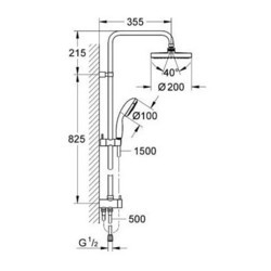 Душевая система Grohe New Tempesta 200 124410