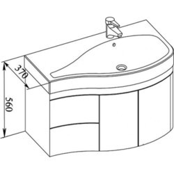 Тумба под умывальник AQUANET Soprano 95 R 00213000