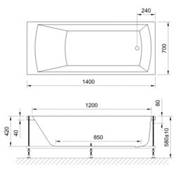 Ванна Royal Bath Vienna Standart gidro 140x70 RB953200ST