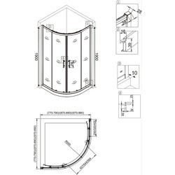 Душевая кабина Veconi RV07-90PL-01-19C3 90x90