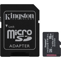 Карта памяти Kingston Industrial microSDHC + SD-adapter 16Gb