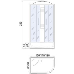 Душевая кабина River Nara 120/90/44 MT L