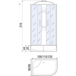 Душевая кабина River Nara 120/90/44 MT L