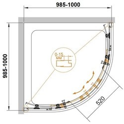 Душевая кабина Cezares Eco-O-R-2-80-C-Cr 100x100