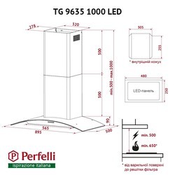 Вытяжка Perfelli TG 9635 I 1000 LED